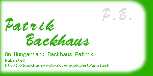 patrik backhaus business card